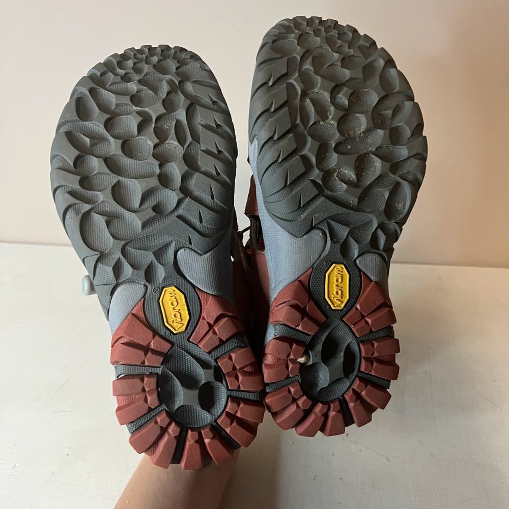 Vasque Flux Sport Sandals Burnt Orange Leather Bungee Lace Up - Picture 9 of 10